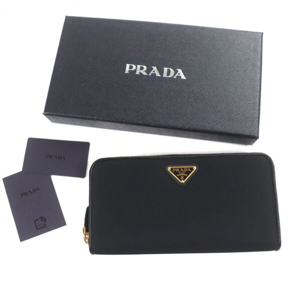 Prada Nylon Leather Zip Around Long - Picture 2 of 10